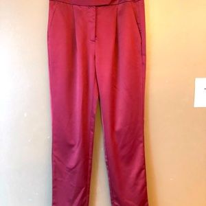 re:named red silk pants